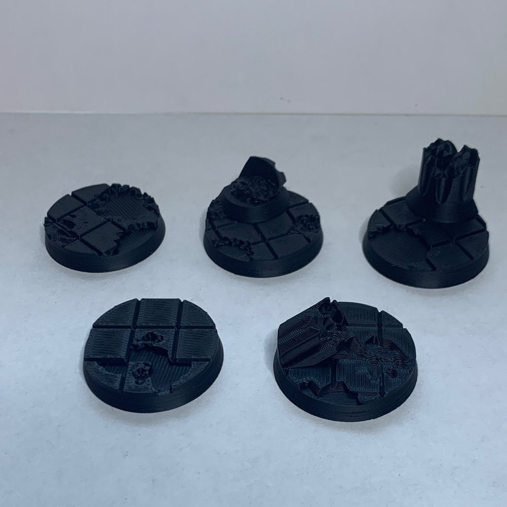 Set of 25 32mm Ruined Temple Bases for Warhammer AoS